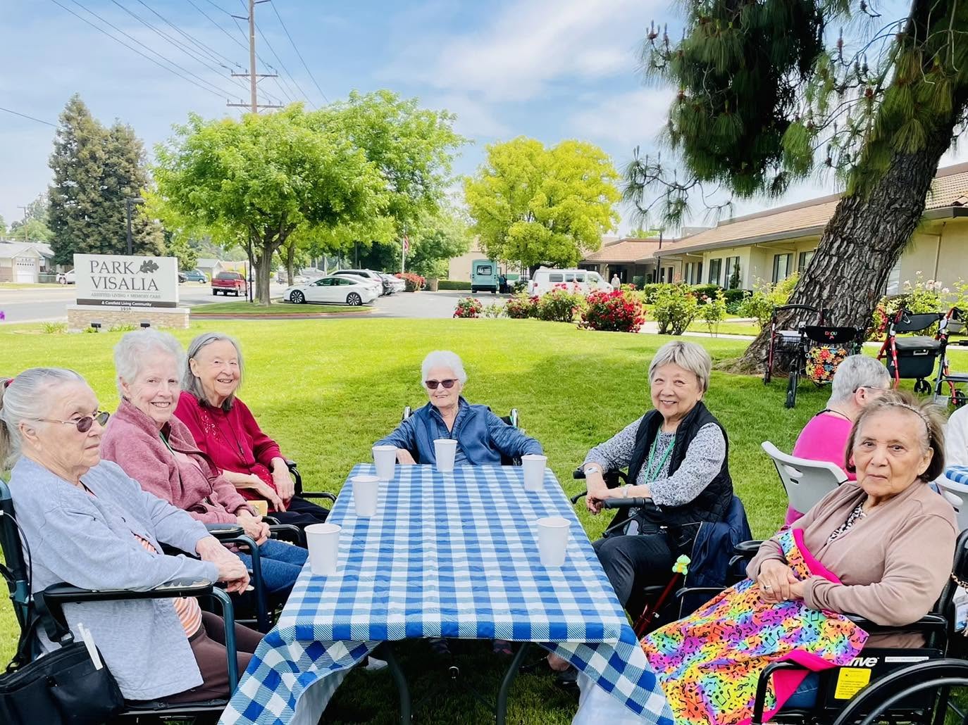 community-connections-for-seniors-park-visalia-outdoor-gathering Community connections for Park Visalia residents during an outing in Visalia