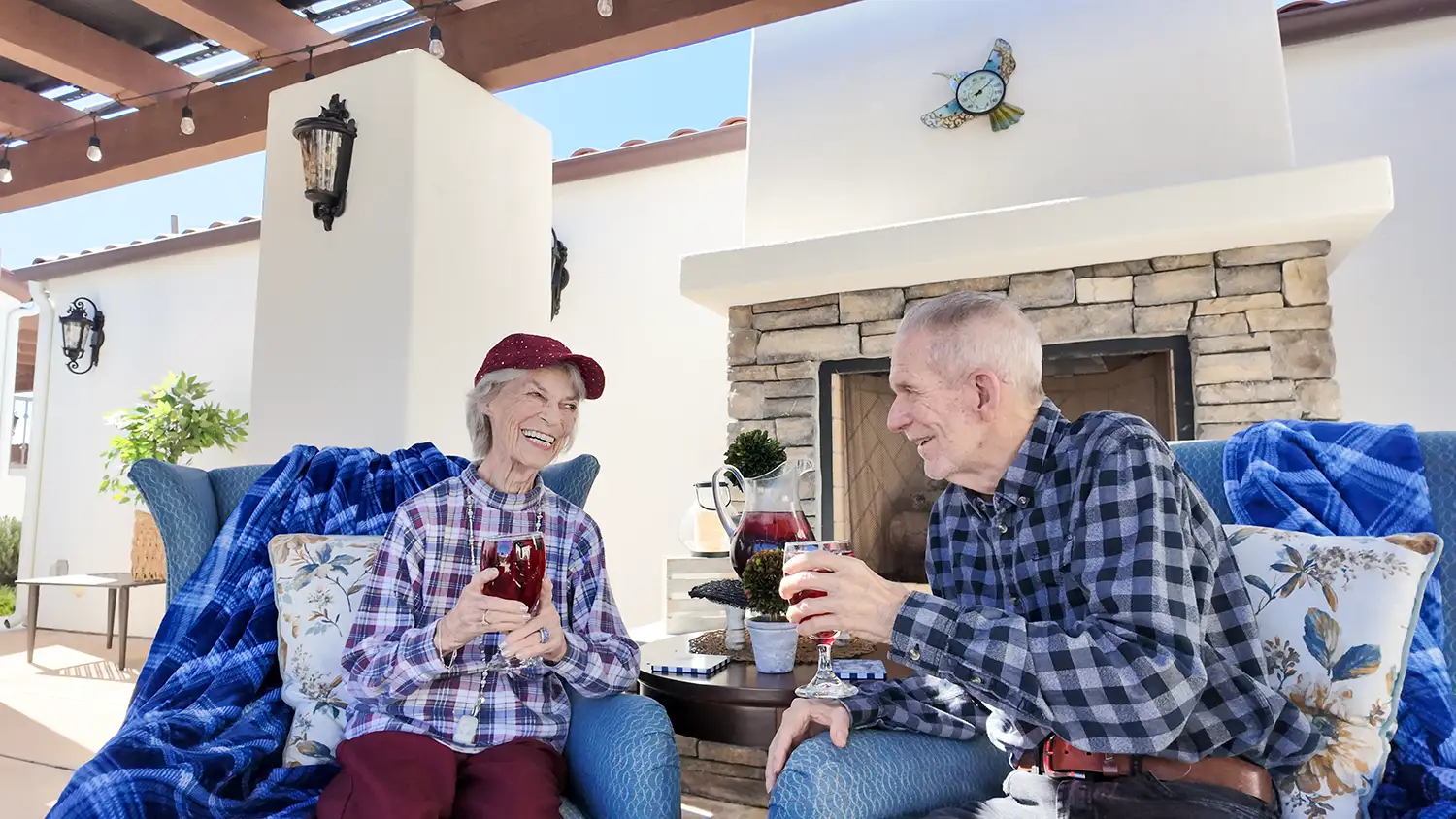 Older adults relaxing together at Ojai Meadows, illustrating how to choose a senior living community